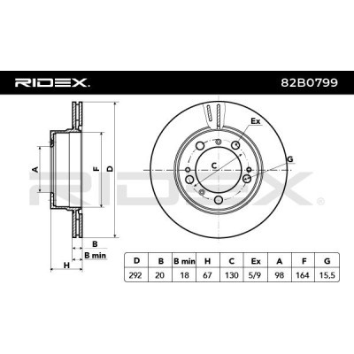 Bremsscheibe RIDEX 82B0799 82B0799 - foto 4