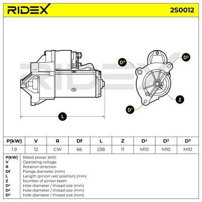 Anlasser RIDEX 2S0012 2S0012 - foto 6