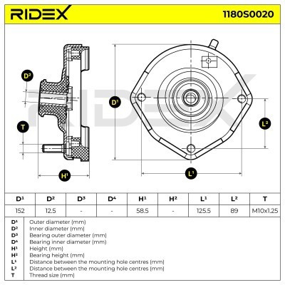 Stoßdämpferkissen Vorderachse RIDEX 1180S0020 1180S0020 - foto 5