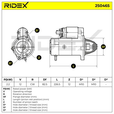Anlasser RIDEX 2S0465 2S0465 - foto 7