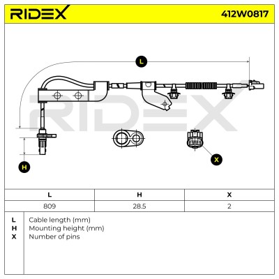 ABS Sensor RIDEX 412W0817 412W0817 - foto 6