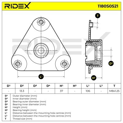 Stoßdämpferkissen Vorderachse RIDEX 1180S0521 1180S0521 - foto 5