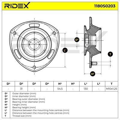 Stoßdämpferkissen Vorderachse RIDEX 1180S0203 1180S0203 - foto 4