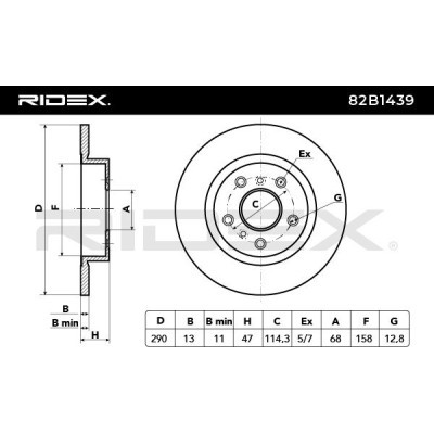 Bremsscheibe RIDEX 82B1439 82B1439 - foto 5