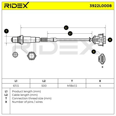 Lambdasonde RIDEX 3922L0008 3922L0008 - foto 6