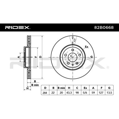 Bremsscheibe RIDEX 82B0668 82B0668 - foto 4