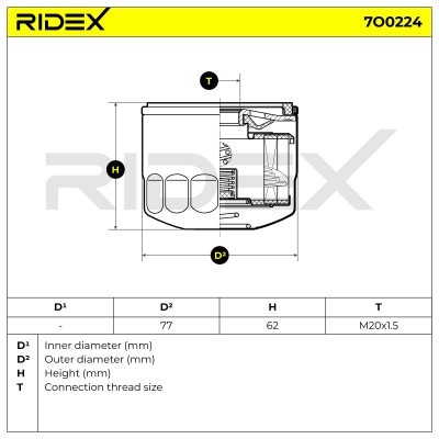 Ölfilter RIDEX 7O0224 7O0224 - foto 6