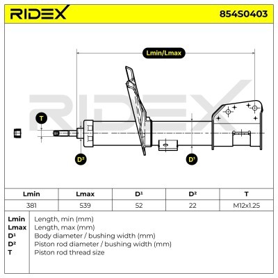 Stoßdämpfer RIDEX 854S0403 854S0403 - foto 9