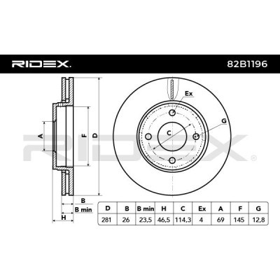Bremsscheibe RIDEX 82B1196 82B1196 - foto 3