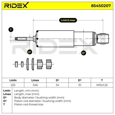 Stoßdämpfer RIDEX 854S0207 854S0207 - foto 8