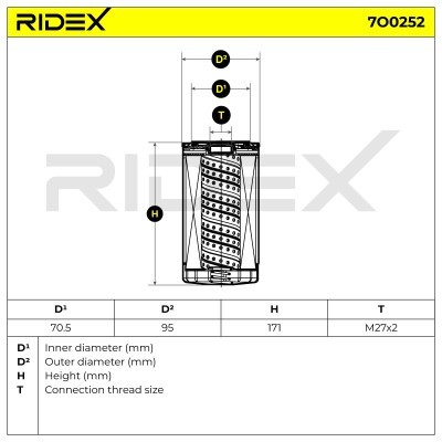 Ölfilter RIDEX 7O0252 7O0252 - foto 5