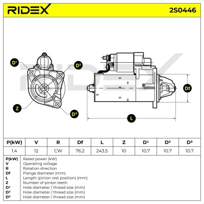 Anlasser RIDEX 2S0446 2S0446 - foto 6