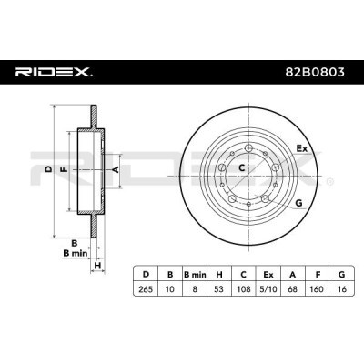 Bremsscheibe RIDEX 82B0803 82B0803 - foto 4