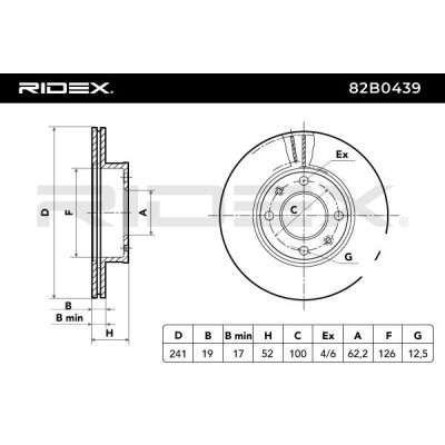 Bremsscheibe RIDEX 82B0439 82B0439 - foto 3