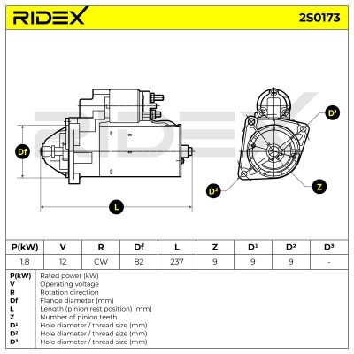 Anlasser RIDEX 2S0173 2S0173 - foto 6
