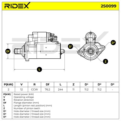 Anlasser RIDEX 2S0099 2S0099 - foto 5