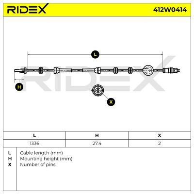 ABS Sensor RIDEX 412W0414 412W0414 - foto 5