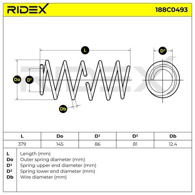 Fahrwerksfeder RIDEX 188C0493 188C0493 - foto 5