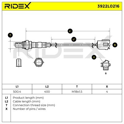 Lambdasonde RIDEX 3922L0216 3922L0216 - foto 6