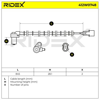 ABS Sensor RIDEX 412W0748 412W0748 - foto 6