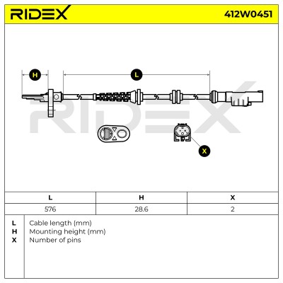 ABS Sensor RIDEX 412W0451 412W0451 - foto 7