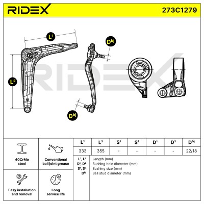 Querlenker RIDEX 273C1279 273C1279 - foto 2