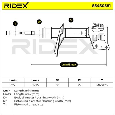 Stoßdämpfer RIDEX 854S0581 854S0581 - foto 8