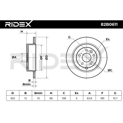 Bremsscheibe RIDEX 82B0611 82B0611 - foto 3