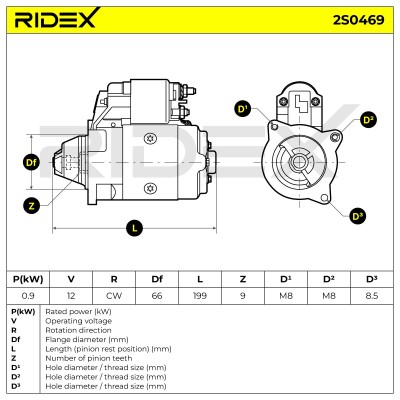 Anlasser RIDEX 2S0469 2S0469 - foto 6