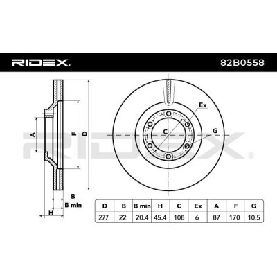 Bremsscheibe RIDEX 82B0558 82B0558 - foto 3