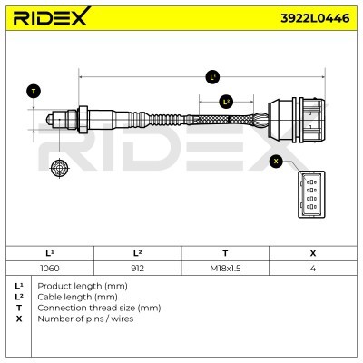 Lambdasonde RIDEX 3922L0446 3922L0446 - foto 6