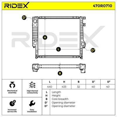 Kühler, Motorkühlung RIDEX 470R0710 470R0710 - foto 7
