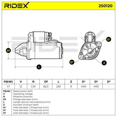 Anlasser RIDEX 2S0120 2S0120 - foto 7