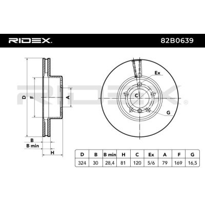 Bremsscheibe RIDEX 82B0639 82B0639 - foto 3