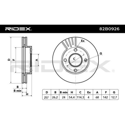 Bremsscheibe RIDEX 82B0926 82B0926 - foto 6
