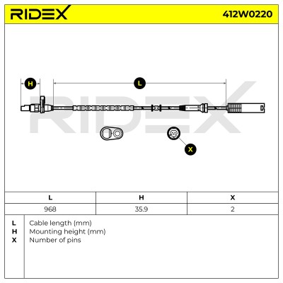 ABS Sensor RIDEX 412W0220 412W0220 - foto 6