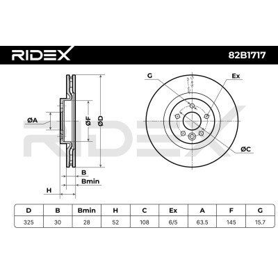 Bremsscheibe RIDEX 82B1717 82B1717 - foto 7