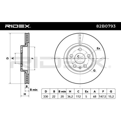 Bremsscheibe RIDEX 82B0793 82B0793 - foto 4