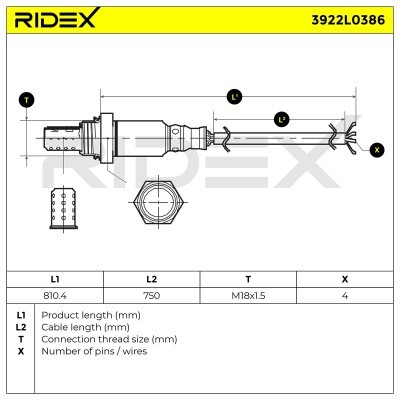 Lambdasonde RIDEX 3922L0386 3922L0386 - foto 9