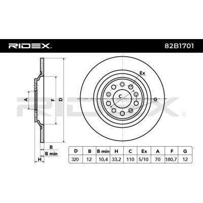 Bremsscheibe RIDEX 82B1701 82B1701 - foto 3