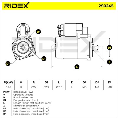 Anlasser RIDEX 2S0245 2S0245 - foto 7