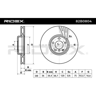 Bremsscheibe RIDEX 82B0804 82B0804 - foto 3