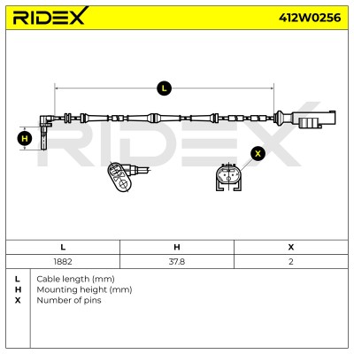 ABS Sensor RIDEX 412W0256 412W0256 - foto 6