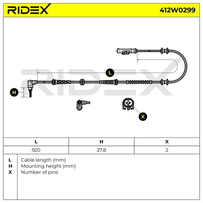 ABS Sensor RIDEX 412W0299 412W0299 - foto 7