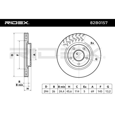 Bremsscheibe RIDEX 82B0157 82B0157 - foto 3