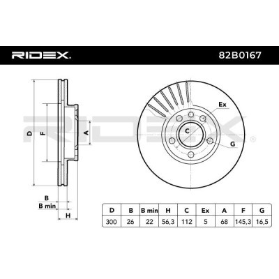 Bremsscheibe RIDEX 82B0167 82B0167 - foto 6