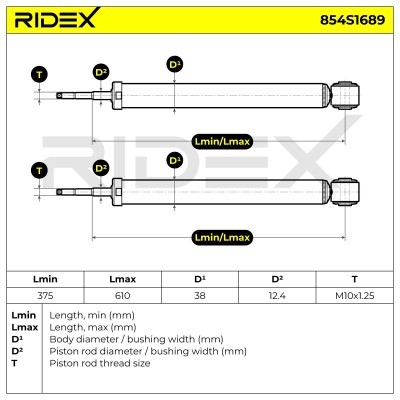 Stoßdämpfer RIDEX 854S1689 854S1689 - foto 4