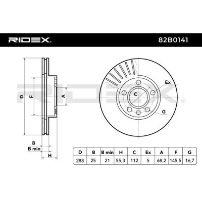 Bremsscheibe RIDEX 82B0141 82B0141 - foto 7