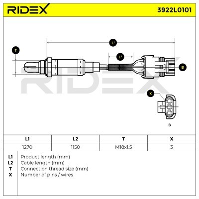 Lambdasonde RIDEX 3922L0101 3922L0101 - foto 5