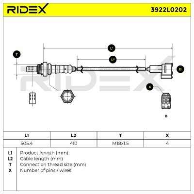 Lambdasonde RIDEX 3922L0202 3922L0202 - foto 6